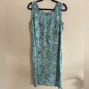 Vintage dress barn sheath dress blue paisley print